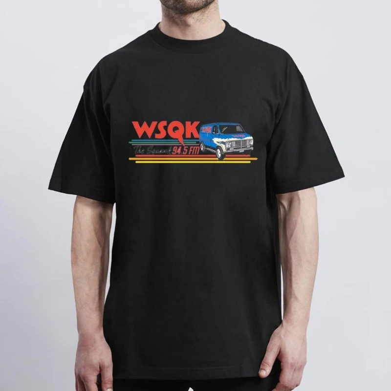 WSQK 94.5 FM The Hawkins Morning Squawk Crewneck Top Men'S&Women'S Casual T-Shirt Retro Quote Adult Matching Graphic T Shirts