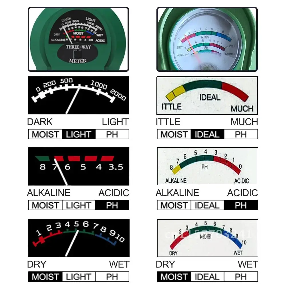 Garden Farm House Plants Lawn Care Soil Tester Acidity Humidity Testing Soil PH Meter Moisture Sunlight Fertility PH Tester