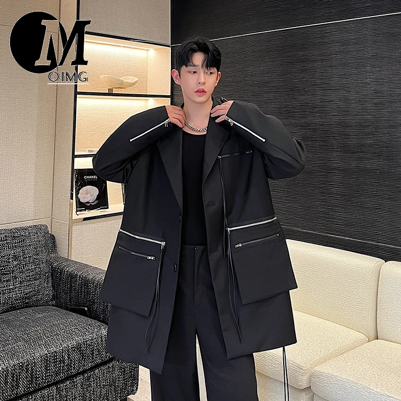 [OIMG] Small Crowd Deconstruction Metal Multi Zipper Detachable Large Pocket Shoulder Pad Silhouette Suit Jacket