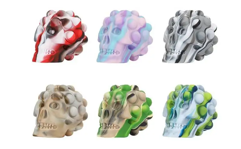 

Halloween Stress Ball Fidget Toy 3D Skull Squeeze Sensory Toy Spooky Non sticky Pinch Squish Balls Anti stress Toys For Children