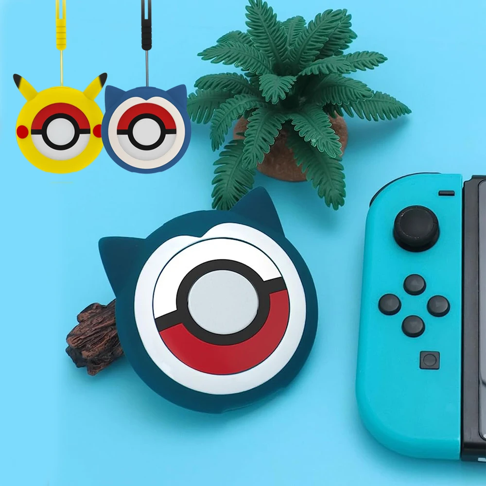 Funda de silicona para Pokemon Go Plus +, funda kawaii Pika, funda protectora de cristal transparente con cordón para Pokemon Go Plus +