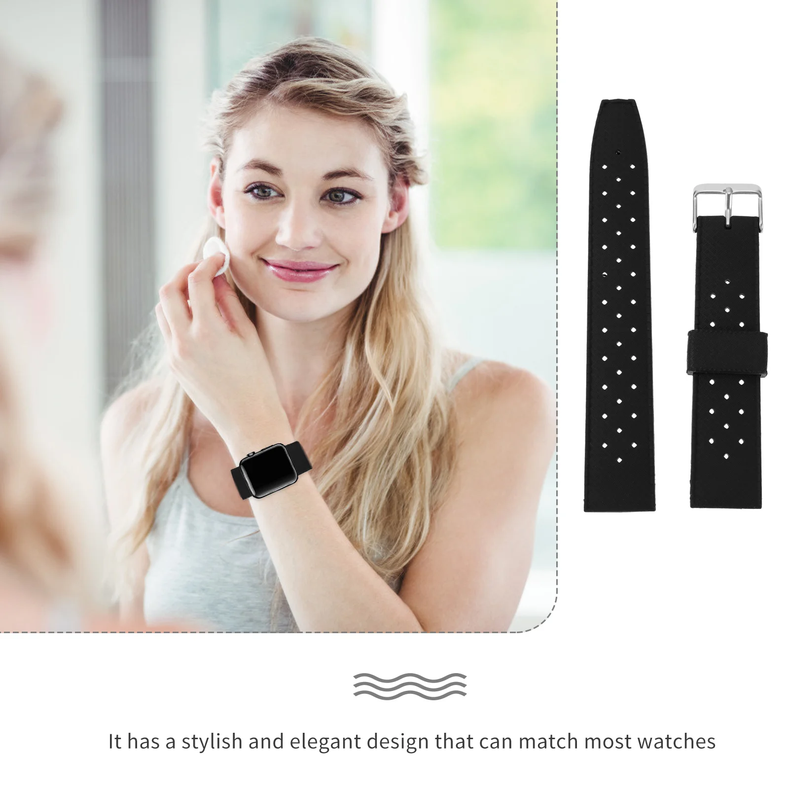 

Silicone Watch Strap Breathable Adjustable Smart Watch Replacement Bands Comfortable Wristband Accessories for Birthday Wedding