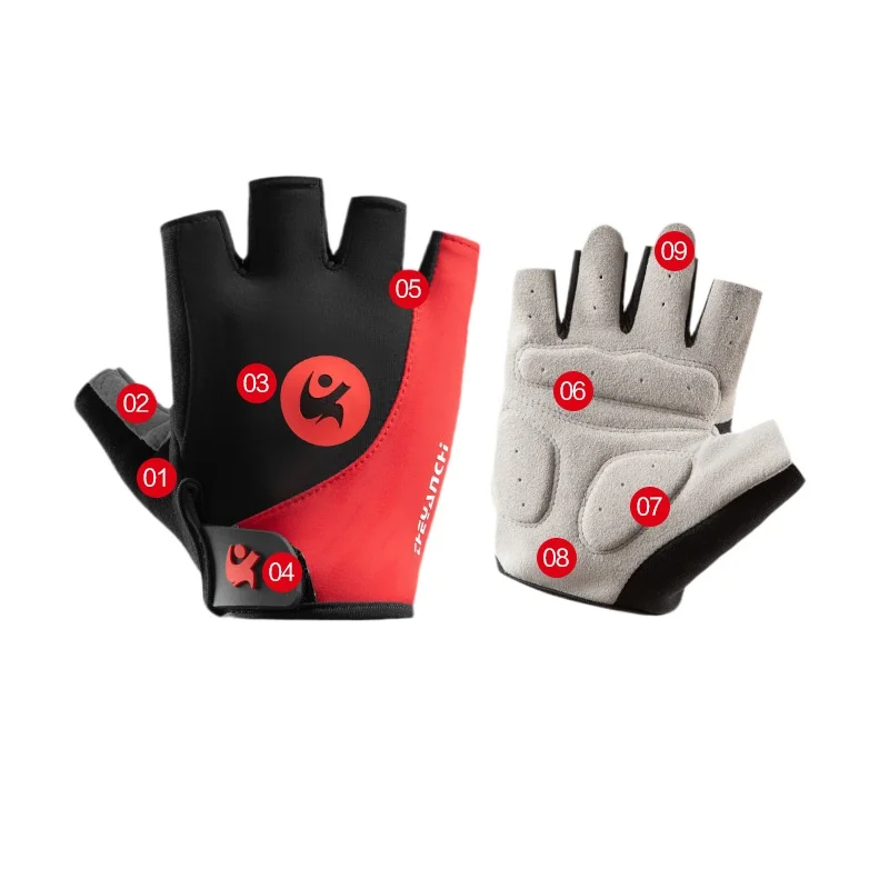نصف اصبع قفازات ركوب الدراجات السائل سيليكون المقاومة للصدمات تنفس الرياضة الدراجة اللياقة البدنية المشي لمسافات طويلة قفازات الرجال والنساء