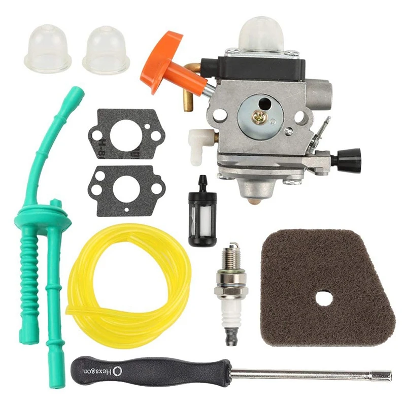 FS100 C1Q-S174 Carburetor + Air Filter + Adjustment Tool + Fuel Line For STIHL FS87 FS90 FS100 FS110 FS130 HL90 HL95 HL100 HT100