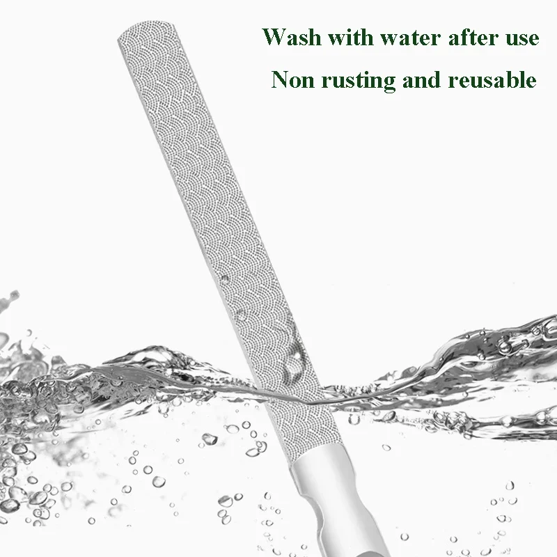 2 pçs de alta qualidade de aço inoxidável dupla face arquivos de unhas manicure pedicure aliciamento para profissional dedo do pé ferramentas de cuidados com as unhas