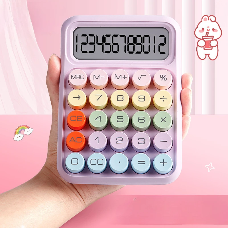 Imagem -02 - Candy Color Calculadora Eletrônica 12 Dígitos Grande Display Lcd Escritório e Material Escolar Papelaria 1pc