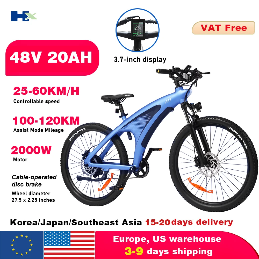 HX Q5 e bikes 2000W electric bicycles 2000W 48V 20A adults electric Bike  27.5Inch Electric Bicycle City E Bikes Mountain e bike image 3