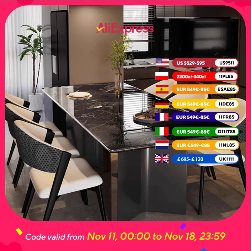 

Итальянский минималистичный обеденный стол, бытовой, 6 стульев, семейный большой обеденный стол, европейская итальянская мебель Mesas Para Comedor для дома