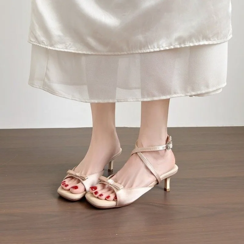 

2026 New Designer Comfortable Stiletto High Heel Shoes Sexy Fashion Women Outdoor Open Toe Ankle Buckle Sandals Shoes for Women