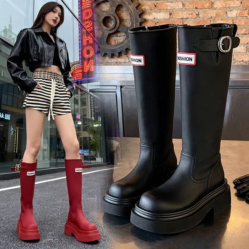 bottes-longues-rouges-pour-femmes-legeres-antiderapantes-a-la-mode-pour-voyages-en-plein-air-confortables-a-semelle-souple-chaussures-qui-ne-fatiguent-pas-les-pieds