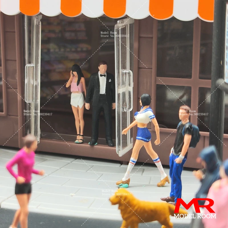 ANT 1/64 Scale Miniatures Car Street Scene Figures Mini Building Pedestrian Tourist People Model Handmade Figurine Character