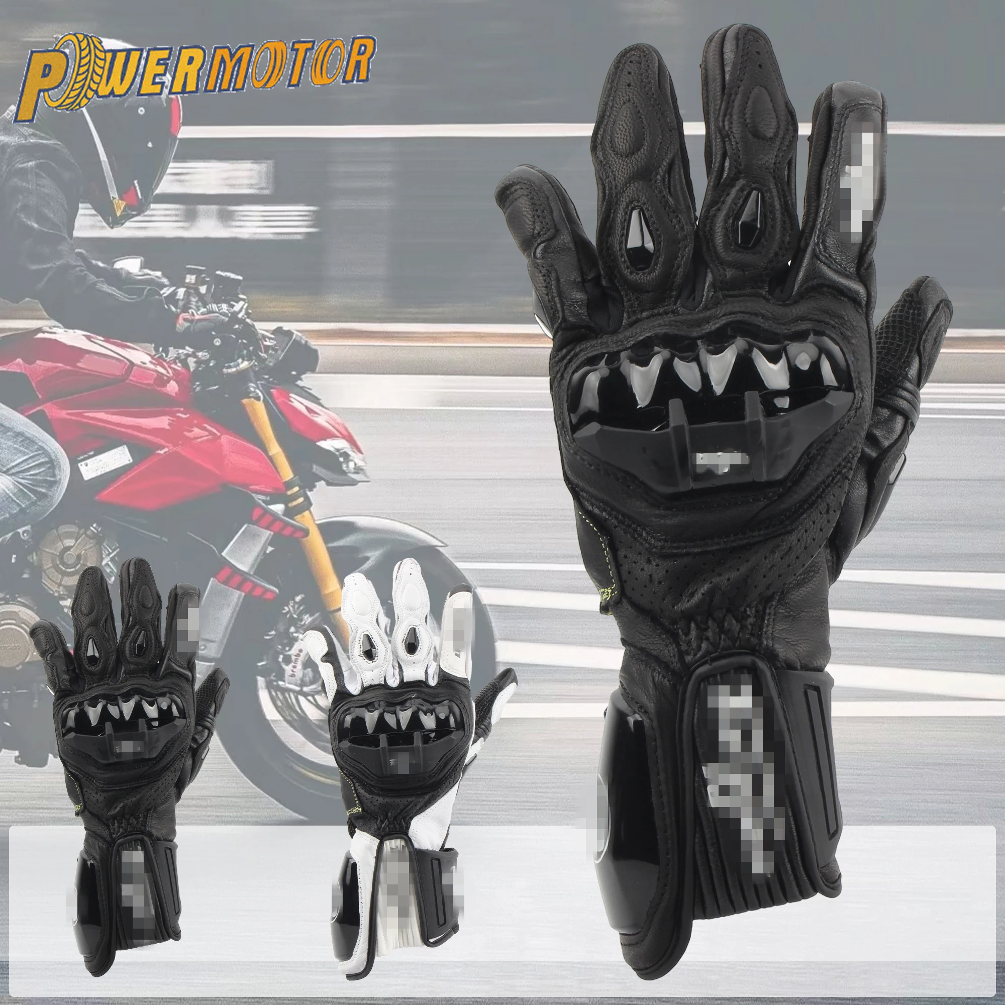 

Motorcycle Protective Riding Racing Leather Gloves Guantes Off-Road Motorbike Carbon Fiber Outdoors Mountain Gloves