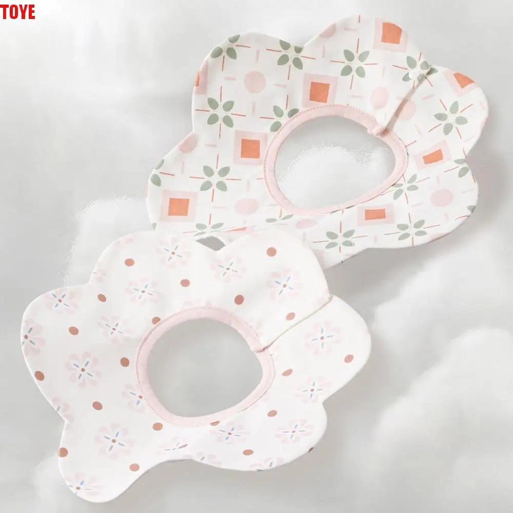 

Мягкие водонепроницаемые детские хлопковые нагрудники в форме цветка с круглым вырезом, детские слюнявчики в корейском стиле, INS, полотенце для младенцев