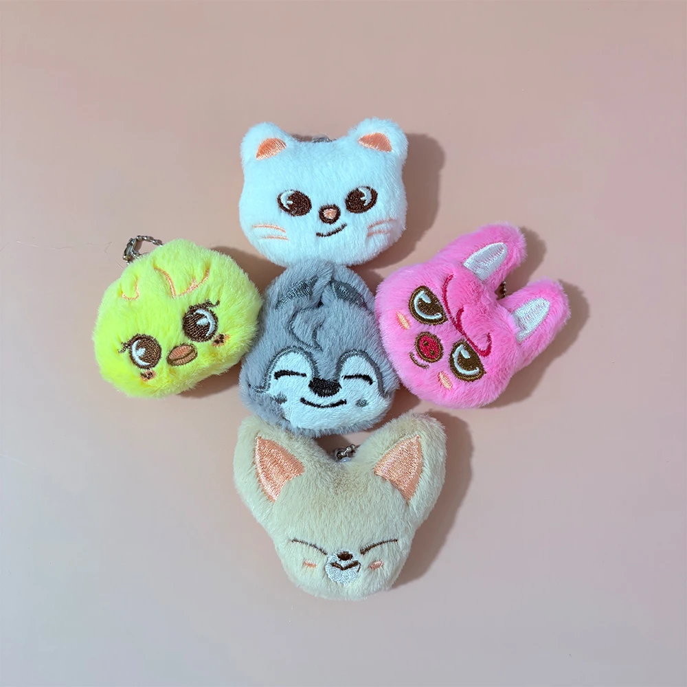 8pcs Cute Animal Designs Mini Keychain Plush Cartoon Stuffed Animal Doll Keyring KPOP Fans Gift Cute Pendant Birthday Gifts image 4