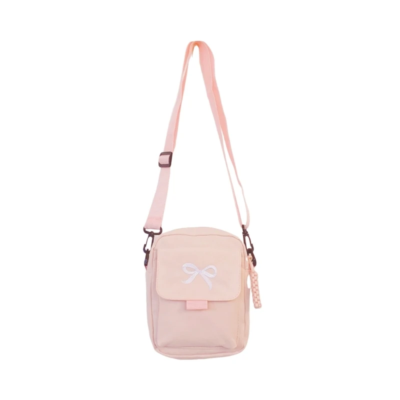 

E8FB Stylish Bowknot Crossbody Bag With Ample Space and Adjustable Strap Nylon Shoulder Bags For Students and Worker