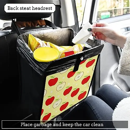 

Print Foldable Hanging Car Trash Bag Waterproof Small Garbage Bin For Vehicle Interior