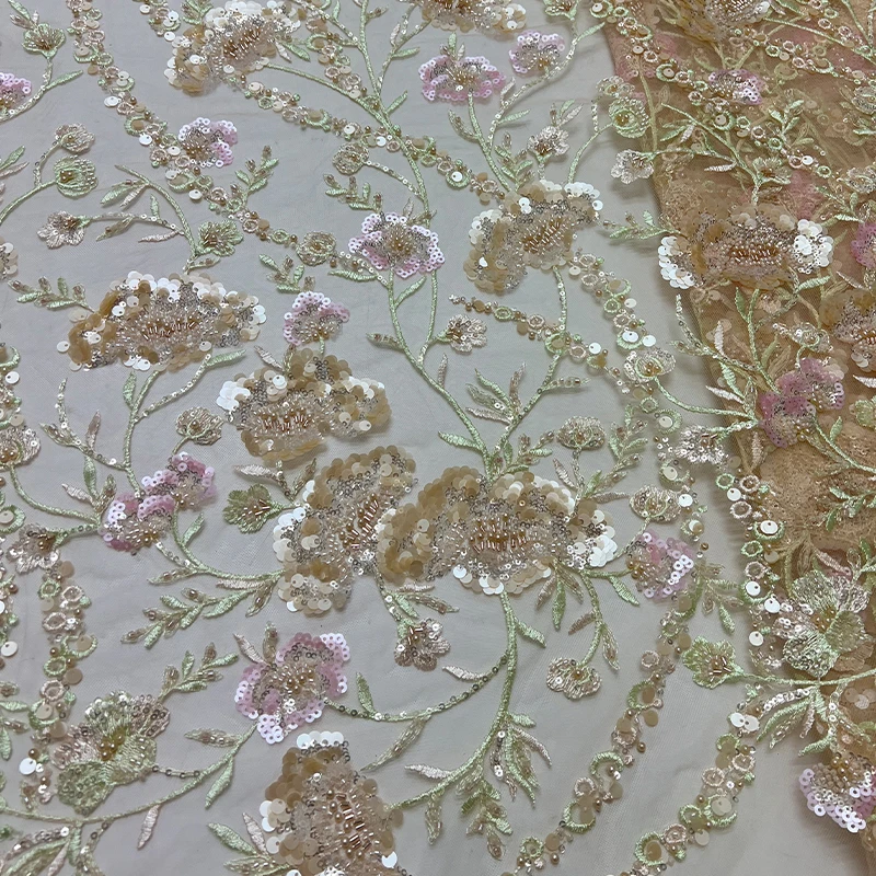 قماش شبكي فرنسي فاخر، أنماط مطرزة كبيرة وصغيرة عالية الجودة، فستان قماش دانتيل مطرز بالترتر الأفريقي