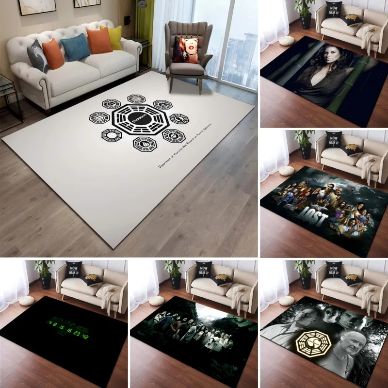 TV Show LOST Dharma Carpet for Bedroom Living Room Decoration Hotel Coffee Tables Sofa Area Rug Washable Anti-Slip Hallway Mat