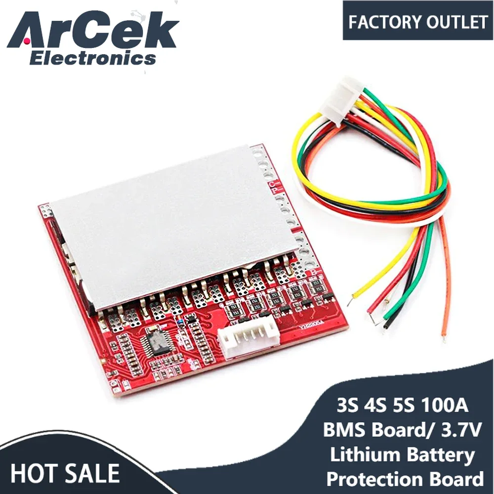 3S 4S 5S 100A BMS Board/ 3.7V Lithium Battery Protection Board/3.2V Iron Phosphate/LiFePO4 Battery BMS Board with Balance