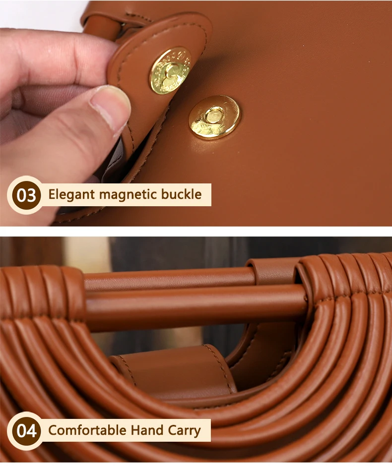 Die neue handgewebte Tasche mit Linienmuster von 2025 ist eine einzigartige, hochwertige, individuelle und modische Handtasche für Frauen. – Detail 16