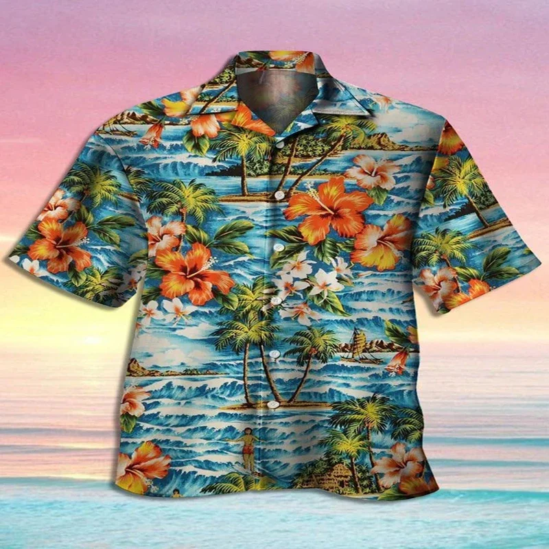 

Coconut Tree Wonderland Short Sleeve Shirt 3D All Over Printed Hawaiian Shirt for Men and Women Casual Shirt Unisex