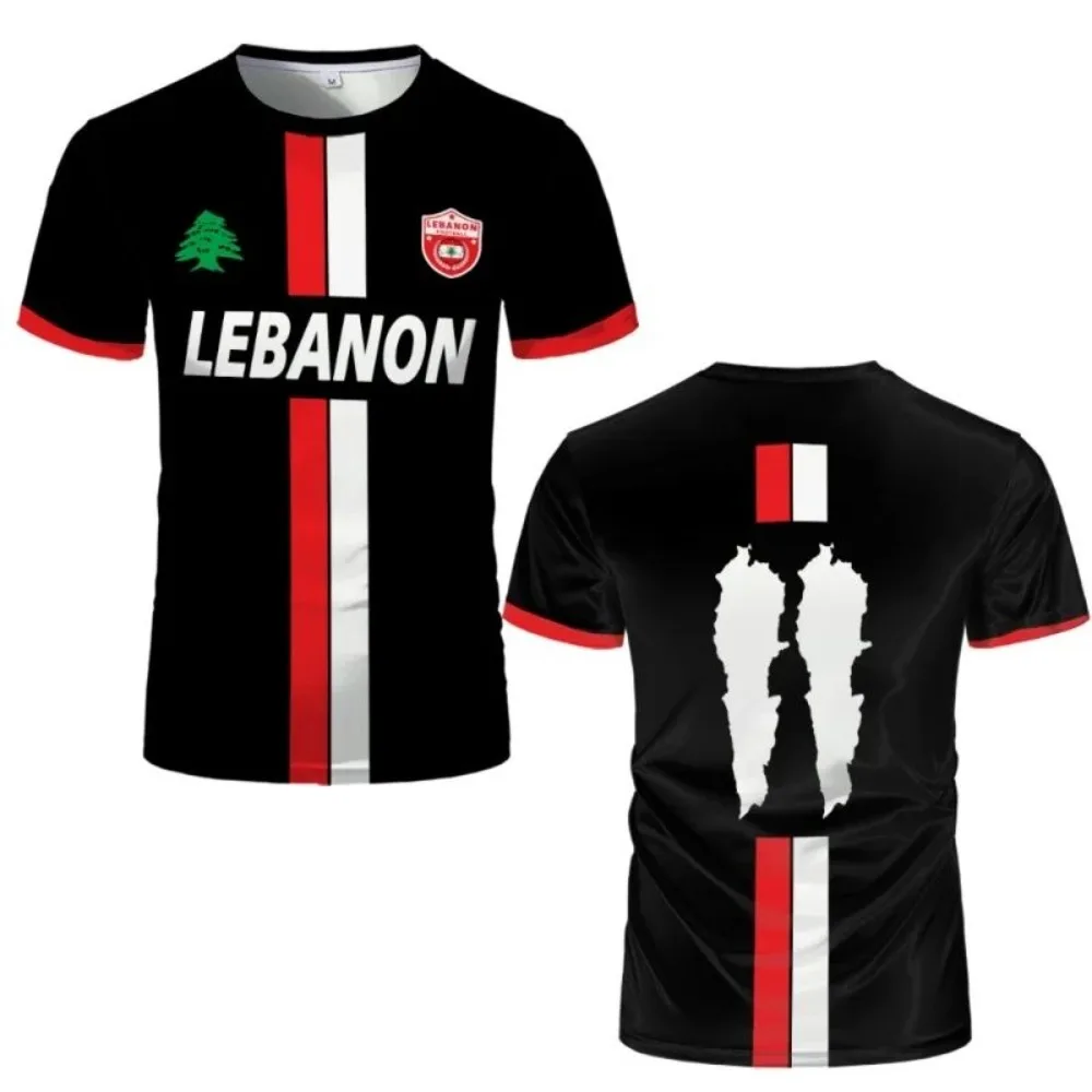Lebanon Football Jersey TShirt for Men Summer Short Sleeve Soccer Sports Tshirts Clothing Men Lebanese Flag Tee Shirt Top Casual
