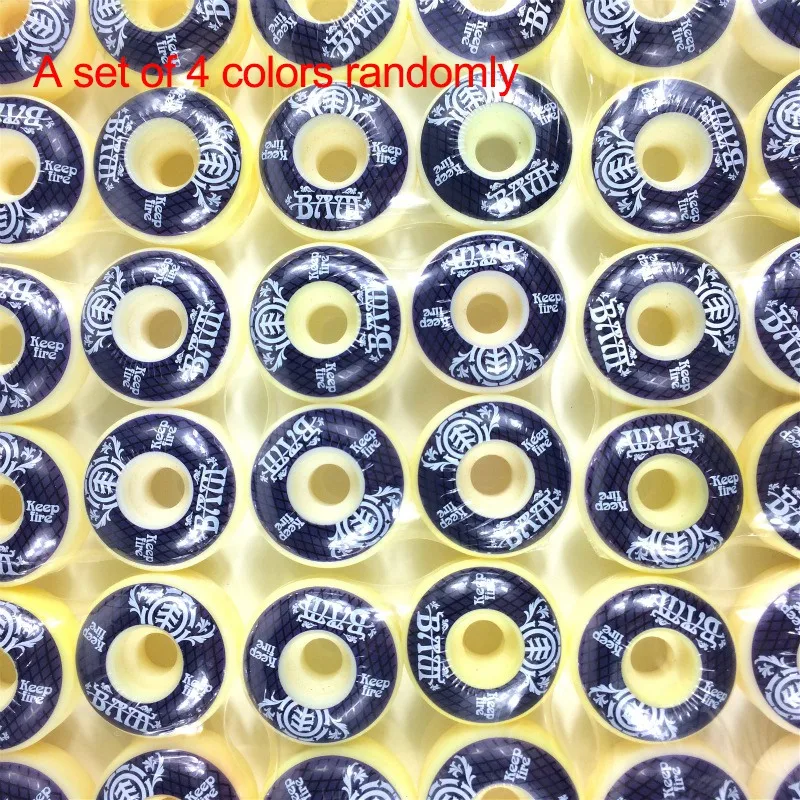 KEEPFIRE 4Pcs Skateboard Wheels 54mm PU Hardness Skate Board 85A Longboard Wheels for Street Longboard Skate Deck Wheel