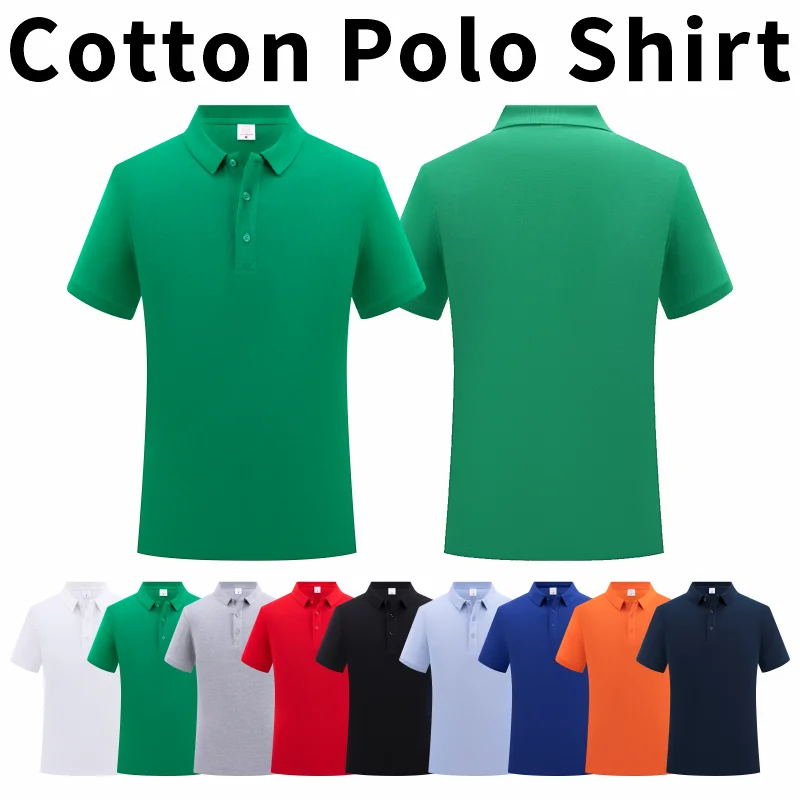 100% Cotton Solid Color Polo Shirt Casual Short Sleeve Lapel Men\'s Shirt Fashion Apparel 9 Color Polo Shirt