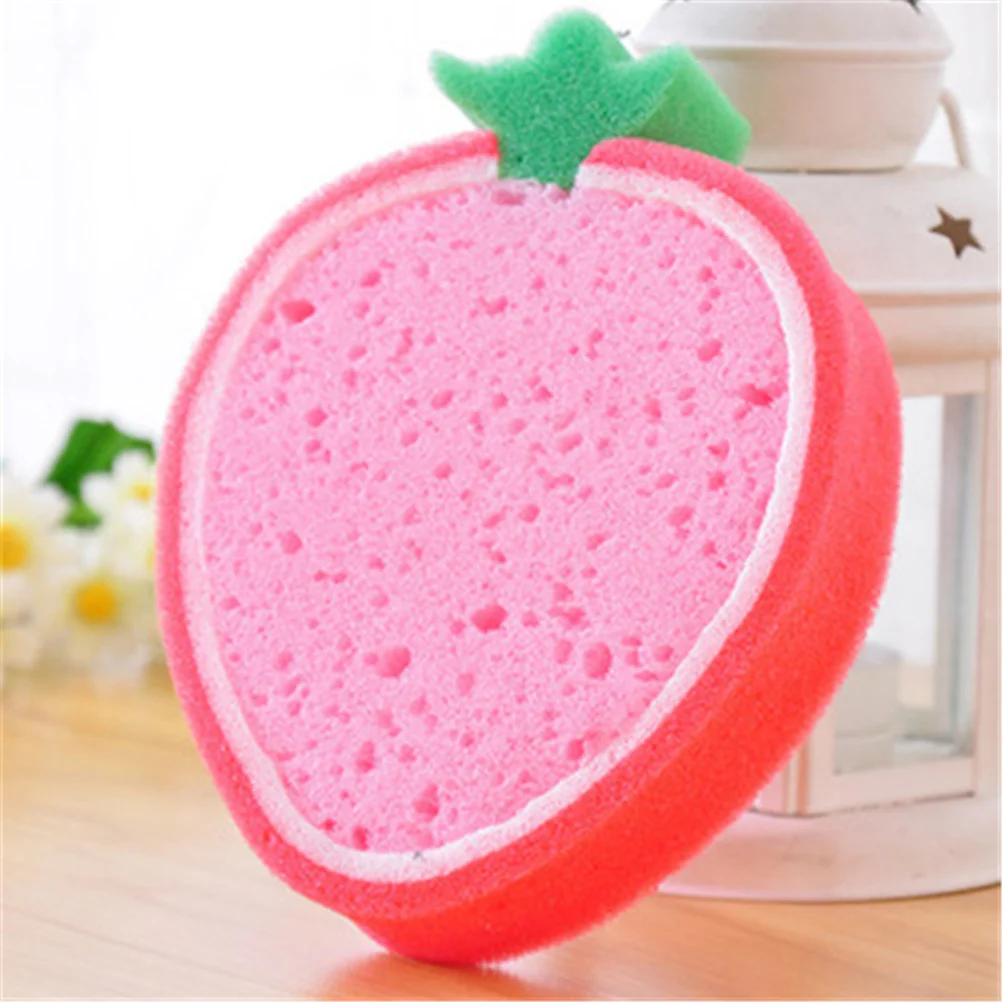 4 Pcs Baby Friendly Sponges Lovely Bath Tool Kids Pearlescent Toddler Fruits Shaped Light Multiple Layers