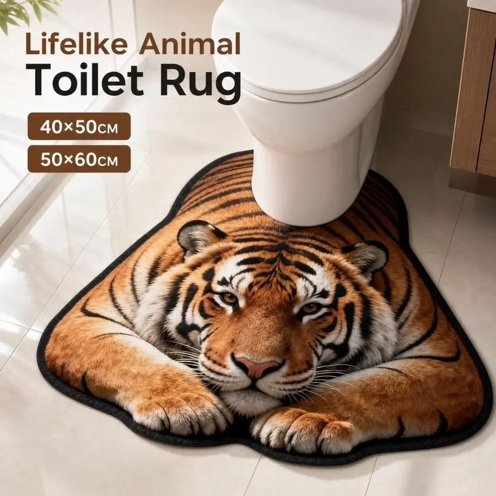40×50CM 50×60CM Lifelike Animal Toilet Floor Mat Diatomaceous Earth Water-absorbing Toilet Rug Washable Non-slip