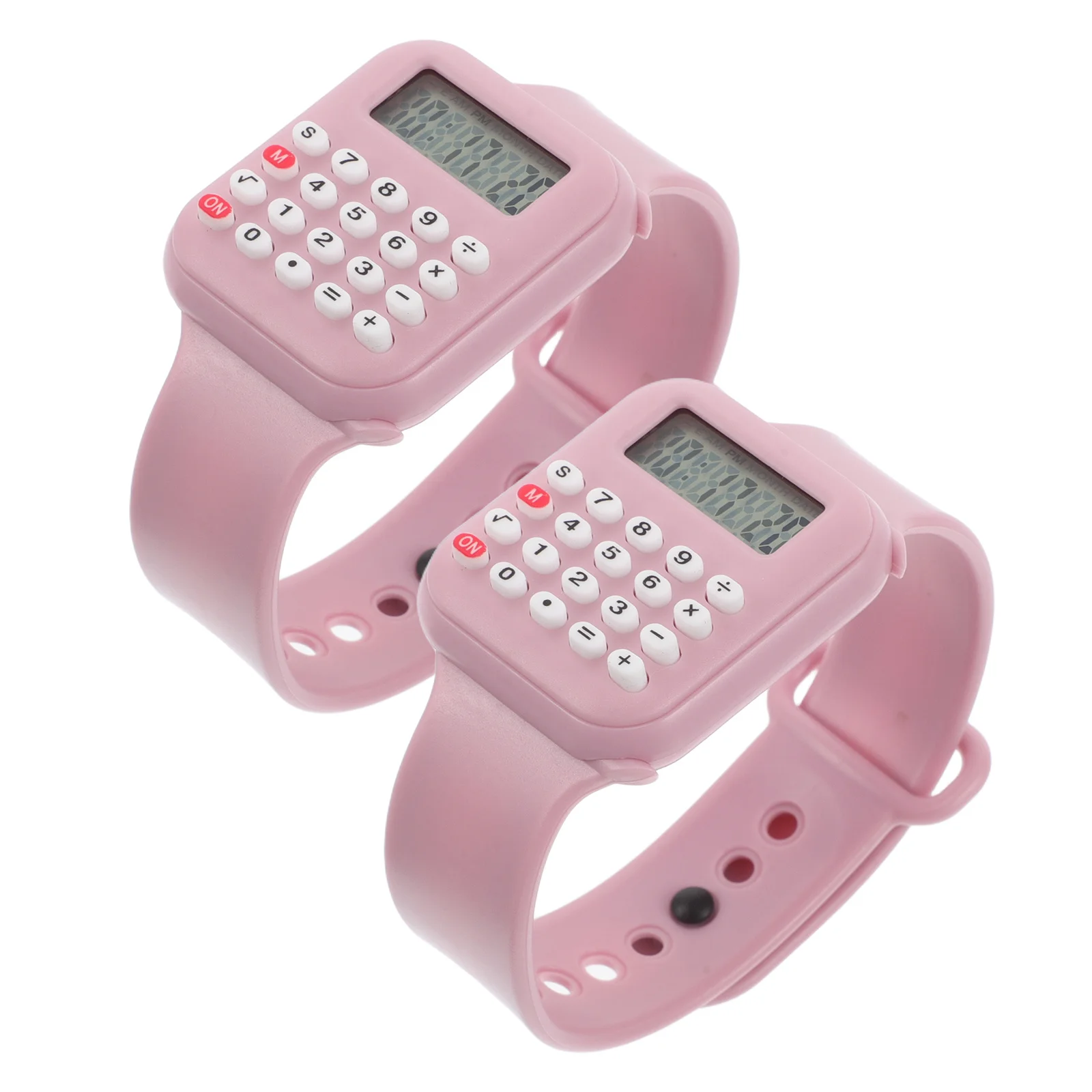 

2Pcs Electronic Calculator Watch for Kids Multifunctional Timepiece with Date Counting Feature Small Portable Student Learning