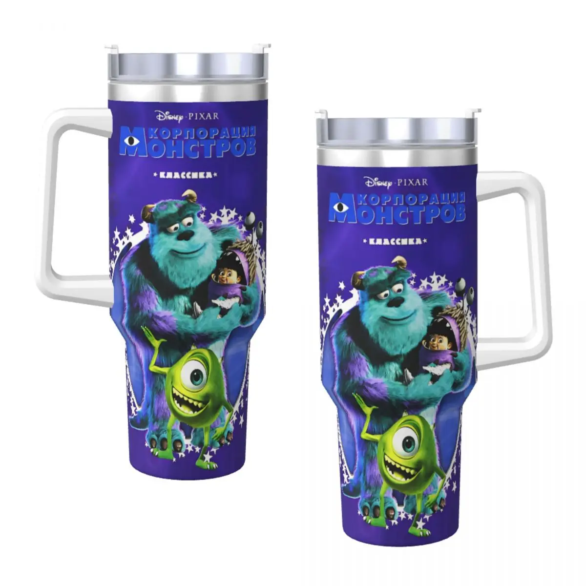 MINISO Monsters University HD Tumbler Cold Drink Water Bottle Keep Heat Stainless Steel Thermal Mug Graphic Beach Mugs Cup