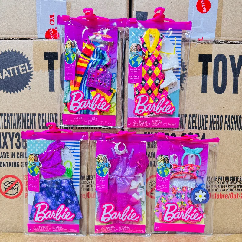 Barbie Doll Clothes Accessories Fashion Outfits Dresses Bags Shoes Versatile styling set  Holiday Stylish Changing GWD96