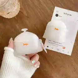 Airpods Pro 2 용 3D 금붕어 가방 이어폰 케이스 펜던트 포함 Airpods 1 2 3 4 용 재미 있은 귀여운 만화 보호 쉘 소프트 커버