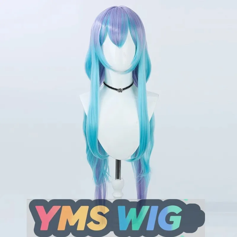 【YMS WIGPath to Nowhere 하멜 코스프레 가발 그라데이션 블루 퍼플 현실적인 두피 롱 헤어