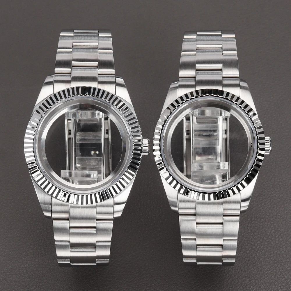 36mm/39mm Watch Case Brushed Glide Lock Watchbands For Datejust NH35 NH36 NH38 NH70 Miyota8215 Movement 29mm Dial Sapphire Glass