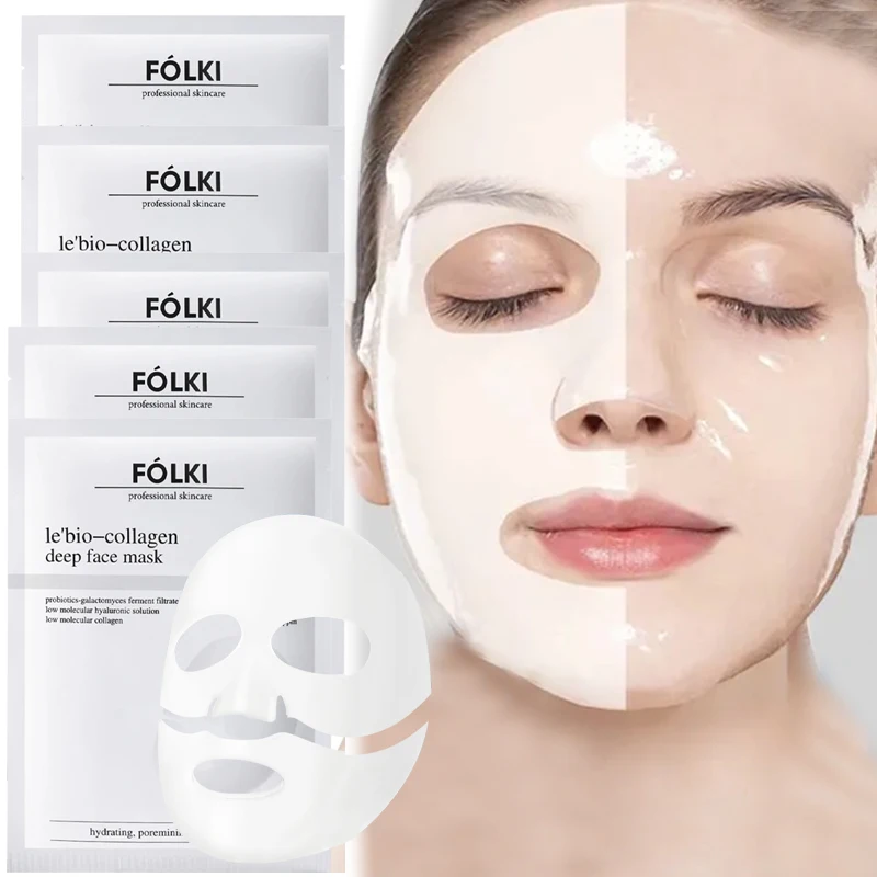 Bio Collagen Absorbable Mask Deep Hydrating Moisturizing Overnight Mask Brighten Firming Shrink Pore Smooth Skin Care Face Mask