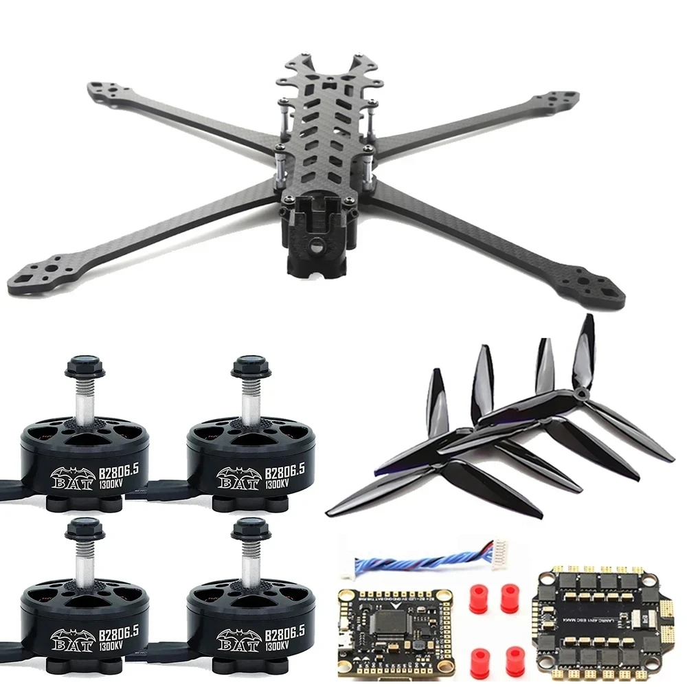 Ous Bees 8 inch 375mm Wheelbase Carbon Frame & B2806.5 1300KV Brushless Motor 8040 Propeller for RC FPV Long Range Drone
