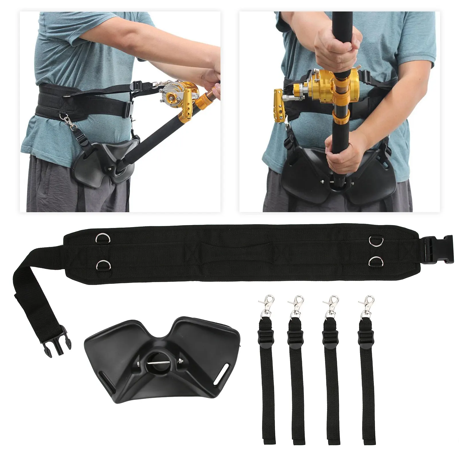 Fishing Fighting Belt Adjustable Fishing Rod Fighting Belt Waist Rod Support Holder Fishing Pole Fixing Belt L Waist Rod Support