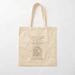 Cervantes Don Quijote De La Mancha 1605 Canvas Bag Fashion Shoulder Bag Grocery Casual Women Reusable Printed Ladies Handbag