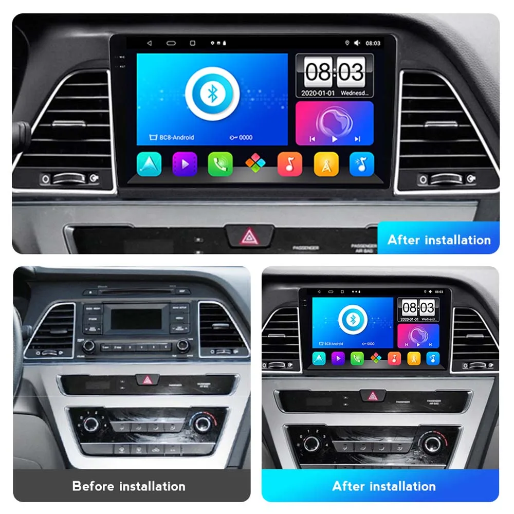 7862 Android 13 Auto Radio DVD for Hyundai Sonata 9 2015 2016 2017 2018 Multimedia Player GPS Navigation QLED Screen Head Unit