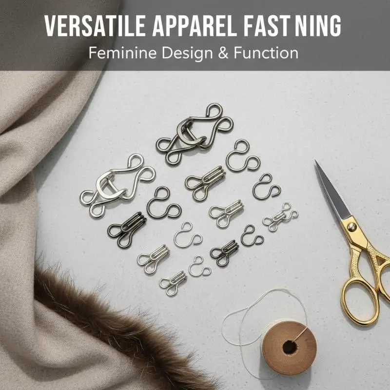 10 Pairs Invisible Metal Hook Clasp Pants Skirt Adjust Button DIY Sewing Accessories