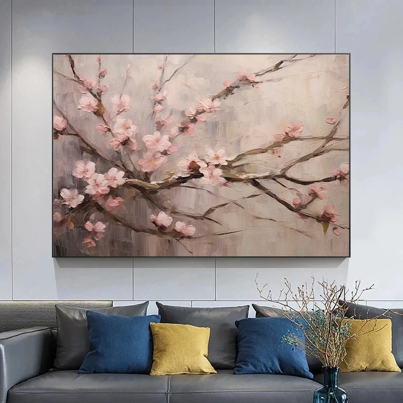 Cherry Blossom Vintage Floral Posters and Prints Canvas Paintings Wall Art Picture for Living Room Home Decor