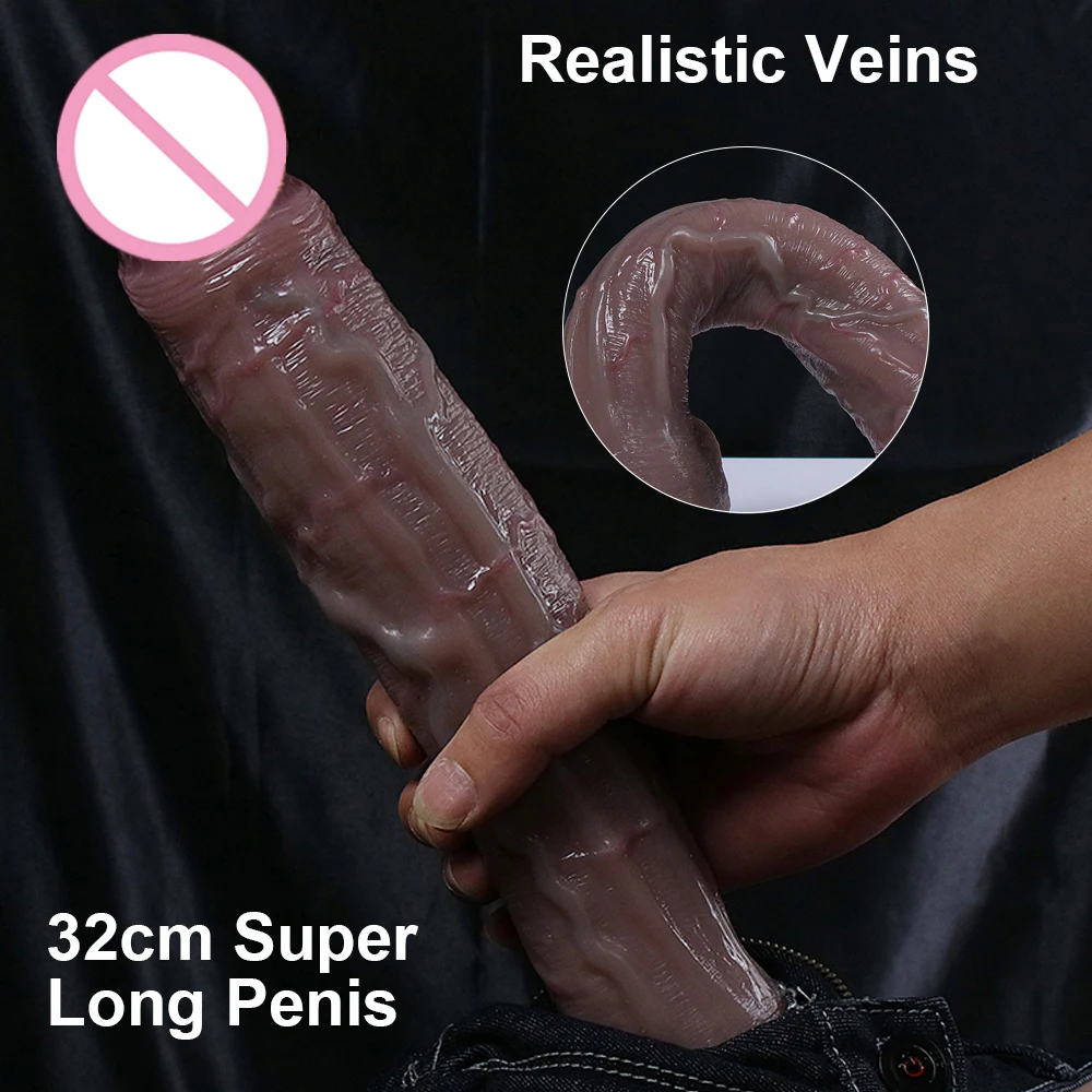 Super Long Realistic Dildo Soft Big Penis Silicone No Vibrators Lesbian Strapon Vagin Anal Sting Sex Toys For Womans Maturbators