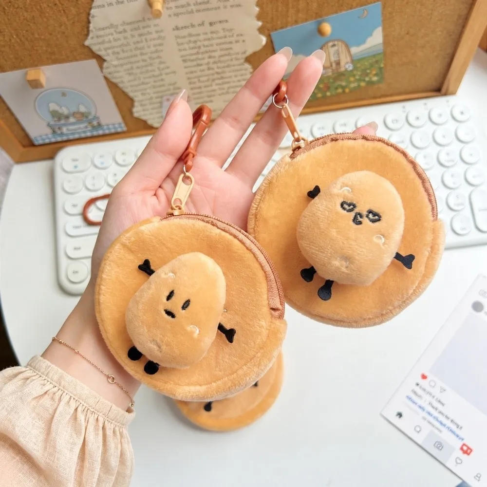 Cute Cartoon Potato Coin Purse Mini Small Wallet Portable Round Earphone Cable Storage Bag