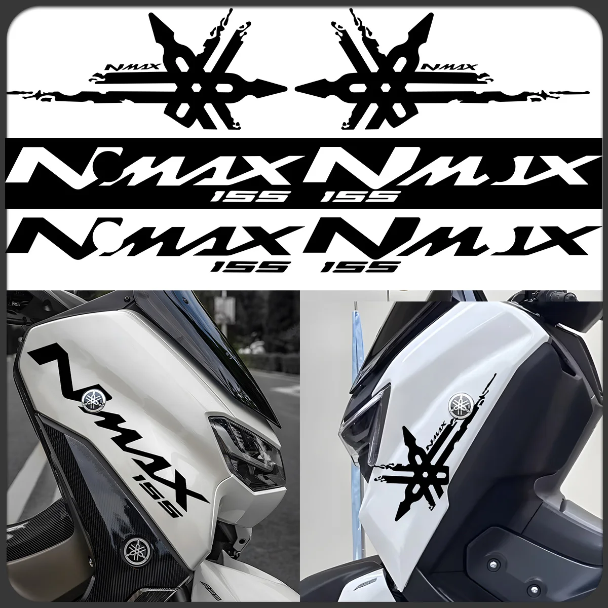 

2PCS Motorcycle Vinyl Waterproof Sticker Head Decals Top Box Accessories For YAMAHA Nmax155 Nmax 155 Stickers