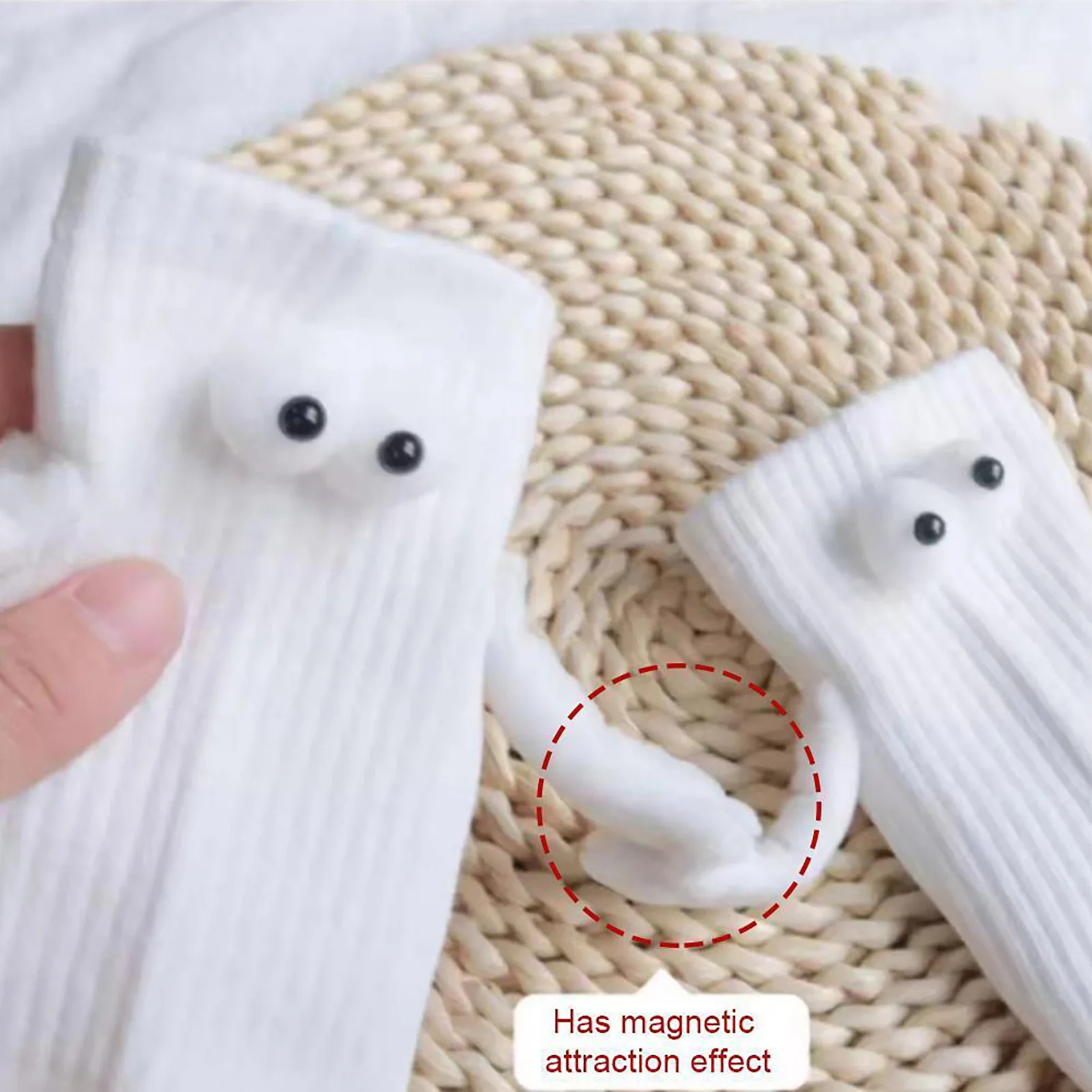 Magnetic Hand Holding Sock Funny Magnetic Suction 3D Doll Socks for Lovers Couples Husband and Wife