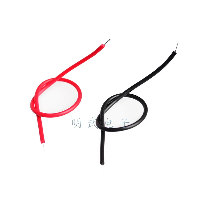 Double-ended Tinned 5/0.8 wire, Thin wire, 100MM Welding wire, Connecting wire, Jumper wire, Black And red, 50PCS Each Colour