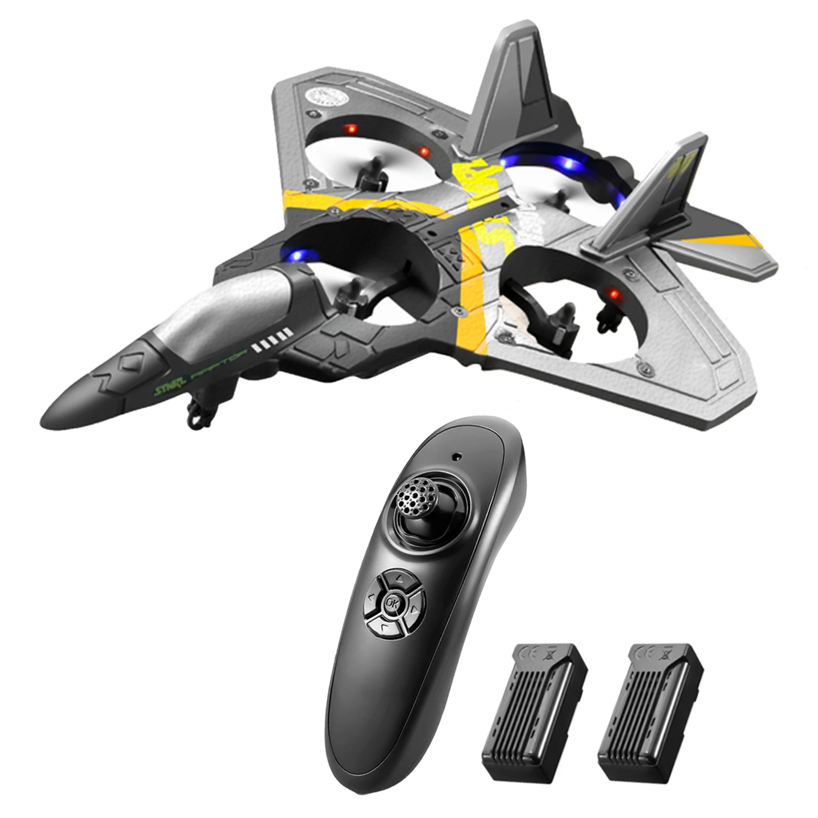 RC Airplane 2.4GHz 6CH EPP RC Plane 4 Motor RC Aircraft Toys for Adult Kids with Function Gravity Sensing Stunt Roll Cool Light