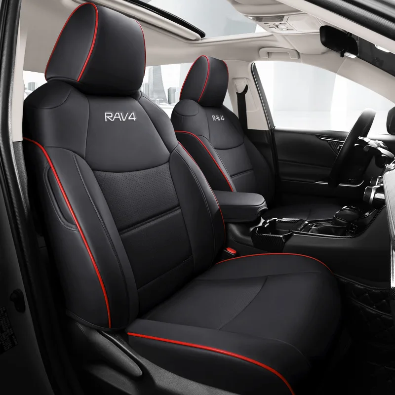 

5D Luxury Waterproof Wear-Resistant Breathable Leather Full Coverage Seat Cushions Car Seat Covers for RAV4 13-24